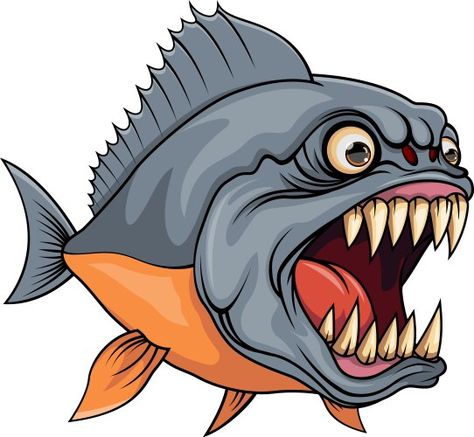 Angry piranha fish mascot Royalty Free Vector Image Piranha Fish Art, Angry Fish, Piranha Fish, Little Mermaid Wedding, Cartoon Download, Fish Illustration, Fishing Svg, Fish Art, Board Ideas