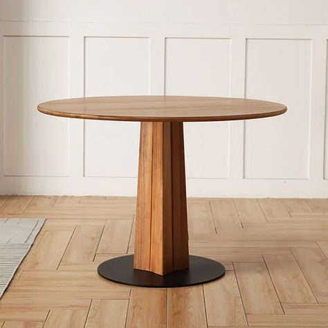 Solid Wood Dining Table Round Table Home Dining Ta Round Solid Wood Dining Table Wood Dining Table Round, Table Wood Metal, Dining Table Round, Dining Table Wood, Bistro Tables, Glass Top Dining Table, Jw Marriott, Table Round, Pedestal Dining Table