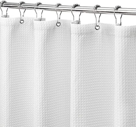 Double Swag Shower Curtain, Waffle Shower Curtain, Hotel Shower Curtain, Luxury Shower Curtain, Extra Long Shower Curtain, Waffle Weave Shower Curtain, Long Shower Curtains, Simple Classic Style, Stall Shower Curtain