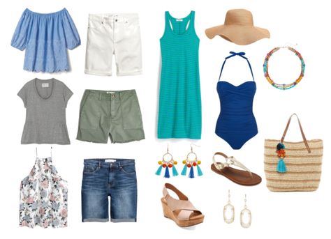 One Week Summer Vacation Outfits, Summer Vacation Packing List, Summer Vacation Packing, Beach Vacation Packing, Summer Vacation Style, Vacation Packing List, Beach Packing, Packing List For Vacation, Holiday Packing