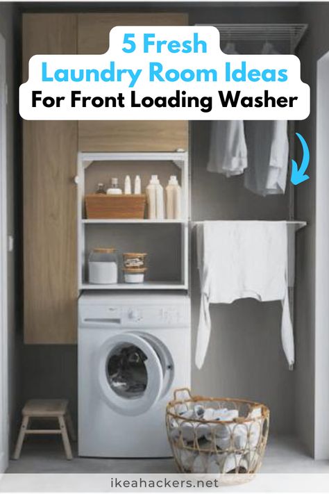 Small Laundry Room Ikea Hack, Ikea Laundry Room Stacked, Stackable Washer Dryer Laundry Room Ikea, Ikea Washing Machine Cabinet, Small Laundry Room Shelves Ikea Uk, How To Do Laundry Without A Machine, Cleaning Tools Storage, Washing Machine Cabinet, Ikea Laundry Room