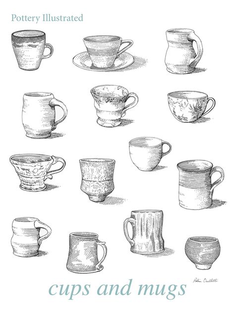 Mug Drawing Ideas, Ceramic Tips, Pottery Tutorials, Pottery Making Illustrated, Clay Vases, Mug Drawing, Beginner Pottery, Pinch Pot, Pottery Form