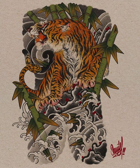 DΔΠIDILΔTΔS on Instagram: “Tiger posing in the river #japanesetattoo #japanesetiger #tigertattoo #tiger #irezumi #irezumicollective #irezumitattoo #irezumi_sketches…” Japanese Demon Mask, Japanese Tiger Tattoo, Tiger Sketch, Tiger Tattoo Sleeve, Koi Fish Drawing, Tattoo Coloring Book, Chinese Dragon Tattoos, Japanese Tiger, Tiger Artwork