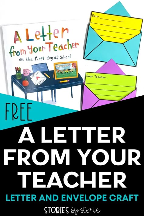 If you're looking for a great book to help set the tone for the new school year, try reading A Letter From Your Teacher on the First Day of School. After reading this book, your students can write a letter to you with this free letter and envelope craft. Welcome Letter To Students From Teacher Back To School, Letter To My Teacher Activity, A Letter From My Teacher Activities, How To Get Your Teacher Ready Book Activities, A Letter To My Teacher Book Activities, Back To School Letter From Teacher, How To Get Your Teacher Ready Activities, Letter From Your Teacher Activities, The Day You Begin Book Activities