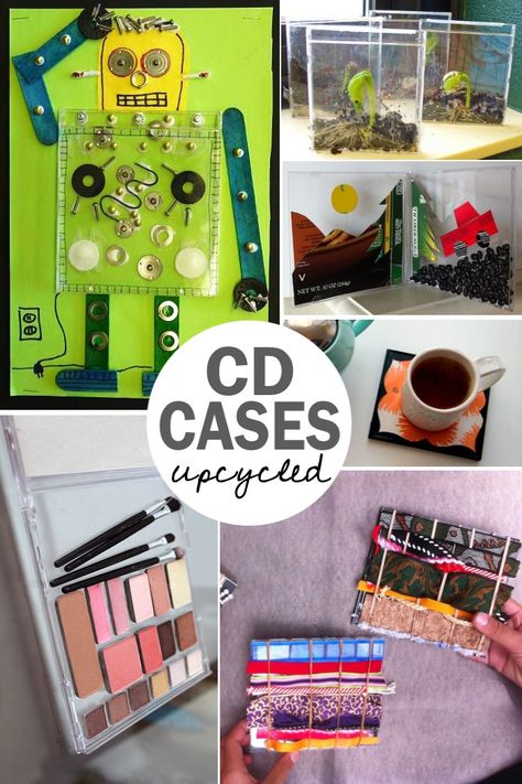 All the things you didn't know you could do with a CD case! - One Crazy House Repurpose Cds, Cd Case Crafts, Dvd Case Crafts, Dvd Cases, Recycled Cds, Cd Jewel Case, Cd Diy, Old Cd, Cd Case