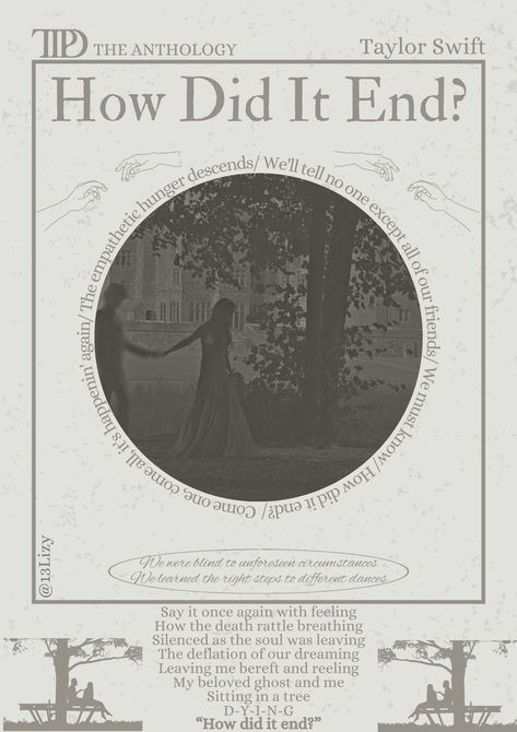 How Did It End?- Taylor Swift- TTPD- the tortured poets department- poster- music poster - room poster Ttpd Aestethic Poster, How Did It End Taylor Swift Aesthetic, Ttpd Poster Aesthetic, How Did It End Lyrics, Taylor Swift Lyric Poster Aesthetic, How Did It End Taylor Swift Wallpaper, Antihero Aesthetic Taylor Swift, Tortured Poets Department Poster, Taylor Swift Poster Room