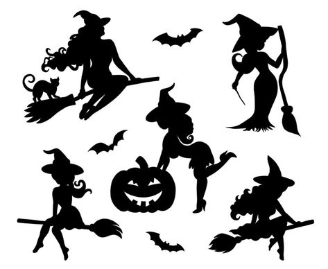 Silhouette Witches Temporary Tattoo Set of 5 Halloween Pumpkin Bats Multipack Sheet Size: The size of this Silhouette Witches Temporary Tattoo set of 5 Multipack is approximately  4 inches  x  5  inches big If you would like this design in a smaller or larger size that isn't already listed, please message us directly on Etsy BEFORE placing your order so we can provide you with accurate pricing. Directions: 1.    Peel off the clear plastic layer with your fingernail or a pair of tweezers. Hold th Witch Silhouette Tattoo, Flying Witch Tattoo, Silhouette Witches, Tattoo Sheet, Witch Pumpkin, Cute Little Tattoos, Temp Tattoo, Wicca Witchcraft, Temporary Tattoo Designs