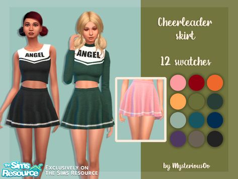 MysteriousOo's Cheerleader skirt Cheerleading Cc Sims 4, Sims 4 Wedding Dress, Sims Outfits, Vintage Fashion Sketches, Cheerleader Skirt, Sims 4 Cc Kids Clothing, Sims 4 Children, Sims 4 Teen, Cheer Outfits