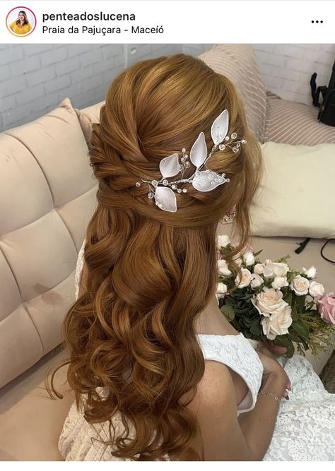 Ginger Wedding Hairstyles, Ginger Bride, Red Head Bride, Biblical Wedding, Redish Brown Hair, Old Fashioned Hairstyles, Redhead Bride, Quince Hair, Red Hairstyles