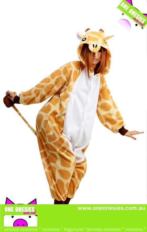 Giraffe Onesies | Grab it NOW! @ www.oneonesies.com.au Giraffe Onesie, Best Carry On Bag, Adult Dress, Christmas Fancy Dress, Halloween Party Dress, Cute Onesies, Animal Pajamas, Halloween Pajamas, Animal Costumes