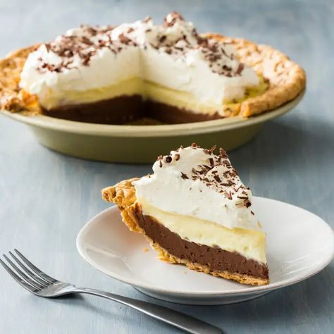 Orange-Chocolate Custard Pie | America's Test Kitchen Orange Custard, Donut Toppings, Caramel Chocolate Bar, Cookie Toppings, Chocolate Pie Recipes, Caramel Tart, Chocolate Custard, Orange Chocolate, Chocolate Making