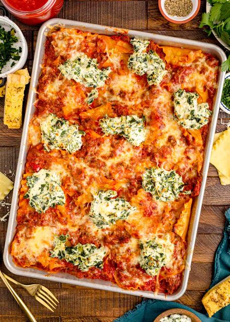 Pan Lasagna Recipe, Sheet Pan Lasagna, Pan Lasagna, Layered Pasta, Giada Recipes, Sheet Pan Dinners Recipes, Homemade Lasagna, Color Sheets, Giada De Laurentiis