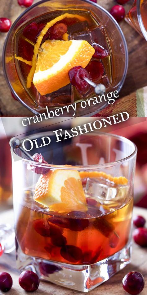 Old Fashioned Garnish Ideas, Christmas Drinks Whiskey, Cranberry Old Fashioned, Thanksgiving Bourbon Cocktails, Christmas Old Fashioned, Christmas Bourbon Cocktails, Holiday Old Fashioned, Christmas Old Fashioned Cocktail, Bourbon Cranberry Cocktail