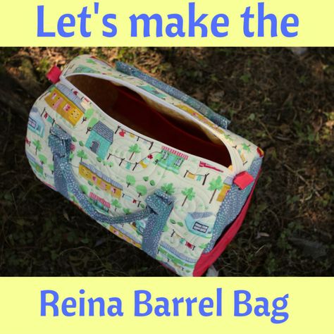 Crafty Gemini | Reina Barrel Bag PDF Pattern and Videos | http://craftygemini.com Bags Stitching, Video Bag, Crafty Gemini, Purse Ideas, Sewing Bags, Barrel Bag, Quilted Purses, Cork Fabric, Bag Collection