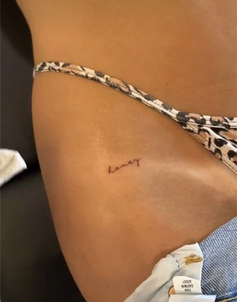 Small tattoo hip Tattoos Behind Ear, Small Girly Tattoos, Hip Tattoos Women, Small Pretty Tattoos, Petite Tattoos, Thigh Tattoos Women, Different Tattoos, Tattoo Script, Classy Tattoos