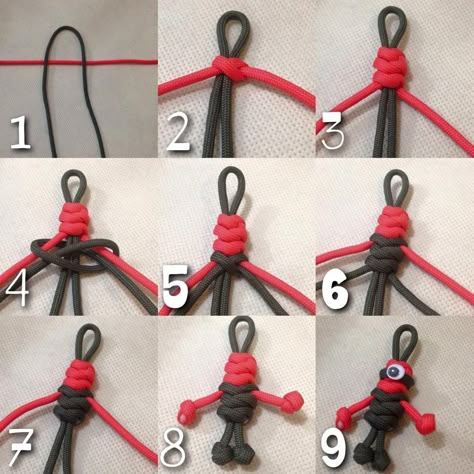 Paracord Projects Diy, Simpul Makrame, Paracord Accessories, Paracord Braids, Paracord Diy, Paracord Tutorial, Evil Minions, Paracord Knots, Paracord Keychain