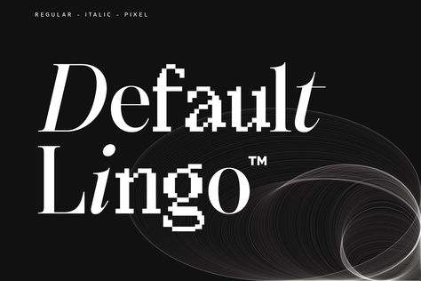 SS Default Lingo | Regular Mix Italic + Pixel Font :: Behance Display Font Typography, Font Mixing, Text Design Typography, Free Display Fonts, Pixel Text, Fashion Fonts, Data Logo, Italic Font, Free Commercial Fonts