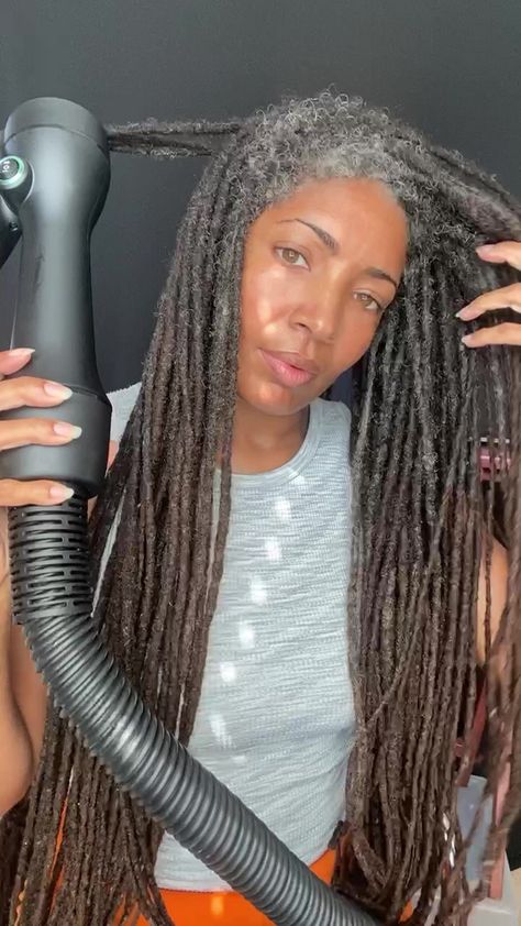 Denise Watkins | Use my discount code: LOCCRUSH to save $$ on your @myrevair 💛 | Instagram Grey Hair Locs, Gray Locs, Locs Black Women, Short Locs Hairstyles, Hair Remedies For Growth, Dreadlock Styles, Hair Remedies, Hair Wraps, Locs Hairstyles