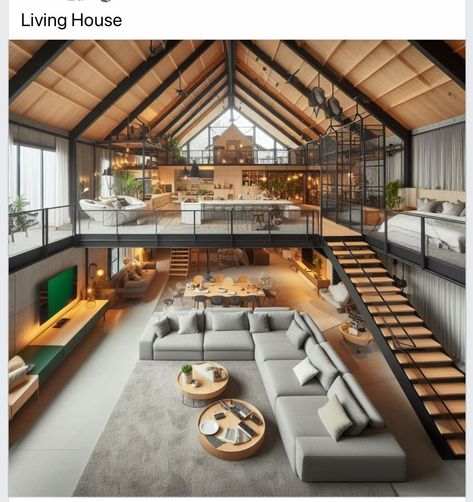 Place Aesthetic, Loft House Design, Aesthetic Architecture, Loft Interior Design, Tiny House Loft, Container House Plans, Loft House, Dream House Rooms, Container House Design