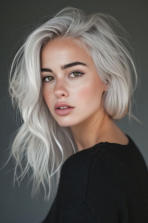 83+ Silver Hair Color Ideas for a Breathtaking Look! Silver Hair Color Ideas, Silver White Hair, Gorgeous Gray Hair, Grey Hair Inspiration, Beautiful Gray Hair, Silver Hair Color, Silver Grey Hair, Silver Blonde, Winter Hair Color