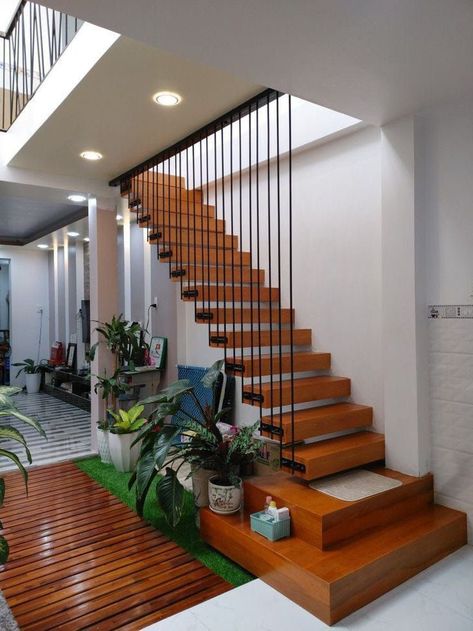 Stairs cases ideas تحت الدرج, Staircase Design Modern, Stairs In Living Room, Stairs Design Modern, Tropical Architecture, Stair Case, Duplex House Design, Home Stairs Design, Indian Homes