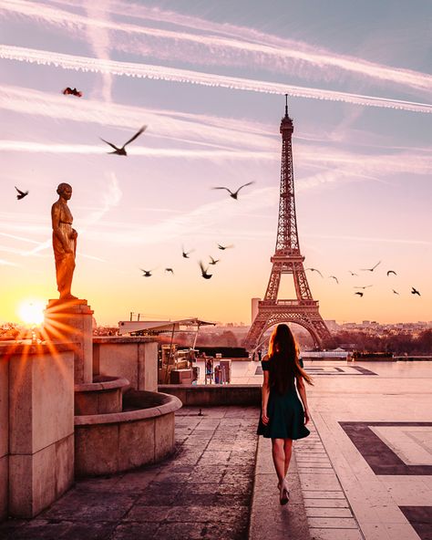 Summer in Paris sunrise at Trocadero by Dancing the Earth Paris Photo Ideas, Paris Travel Photography, Good Night Everyone, Paris Summer, Paris Pictures, Photography Guide, Paris Photography, Paris Photo, Beautiful Sunrise