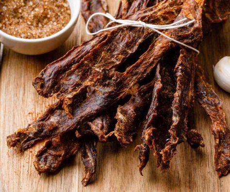 Quick and Easy Homemade Beef Jerky Marinade (Only 5-Ingredients!) - Healthy Substitute Beef Jerky Photography, Simple Beef Jerky Recipe, Easy Beef Jerky, Homemade Beef Jerky Recipe, Beef Jerky Recipe, Teriyaki Beef Jerky, Best Beef Jerky, Homemade Beef Jerky, Black Pepper Beef