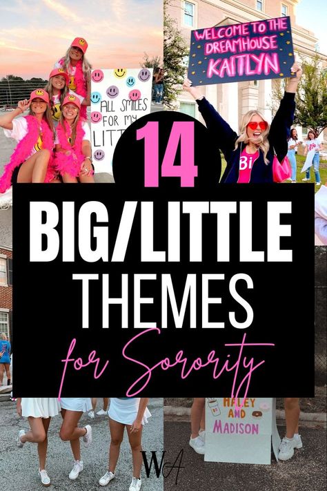 Big Little Reveal Themes Trendy Big Little Reveal Themes, Big Little Themes, Big Little Reveal Themes, Big Sister Reveal, Sorority Rush Week, Cheers Theme, Sorority Themes, Sorority Events, Big Lil