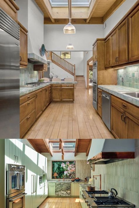 Emma Chamberlain kitchen, before and after Emma Chamberlain Closet, Emma Chamberlain Kitchen, Emma Chamberlain House, Closet Remodel, Happy Kitchen, Water Closet, Emma Chamberlain, Remodels, Furniture Ideas