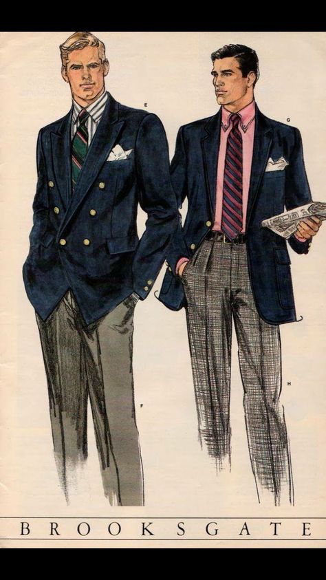 Fashion Sketches Men, Men In Suits, Mens Fashion Illustration, Ivy League Style, Ivy Style, Look Retro, Vintage Mens Fashion, Vintage Suits, Fashion Design Sketches