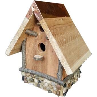 Heartwood Chateau 14 in x 11 in x 7 in Birdhouse | Wayfair Purple Martin House, Roof Cap, Victorian Manor, Red Cedar Wood, Common Birds, Copper Roof, Natural Tree, Butterfly House, Bird Houses Diy