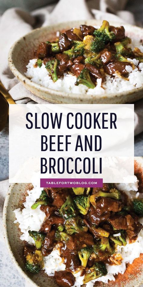 Slow cooker beef and broccoli is easy to make at home and such a warm comforting meal to have in a big bowl of rice! Much better than calling take-out; simply whip out your slow cooker and make this beef and broccoli at home! #slowcooker #beefandbroccoli #takeout #crockpot Slow Cooker Beef And Broccoli, Crockpot Beef And Broccoli, Beef With Broccoli, Stew Crockpot, Easy Beef And Broccoli, Slow Cooker Broccoli, Stew Beef, Bowl Of Rice, Beef And Broccoli