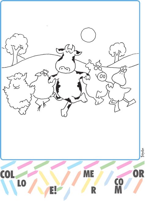 The Official Sandra Boynton Event Kit Sandra Boynton Birthday, Barnyard Dance, Morning Baskets, Dance Coloring Pages, Children's Book Week, Dance Crafts, Free Coloring Pages For Kids, Sandra Boynton, Baby Art Projects