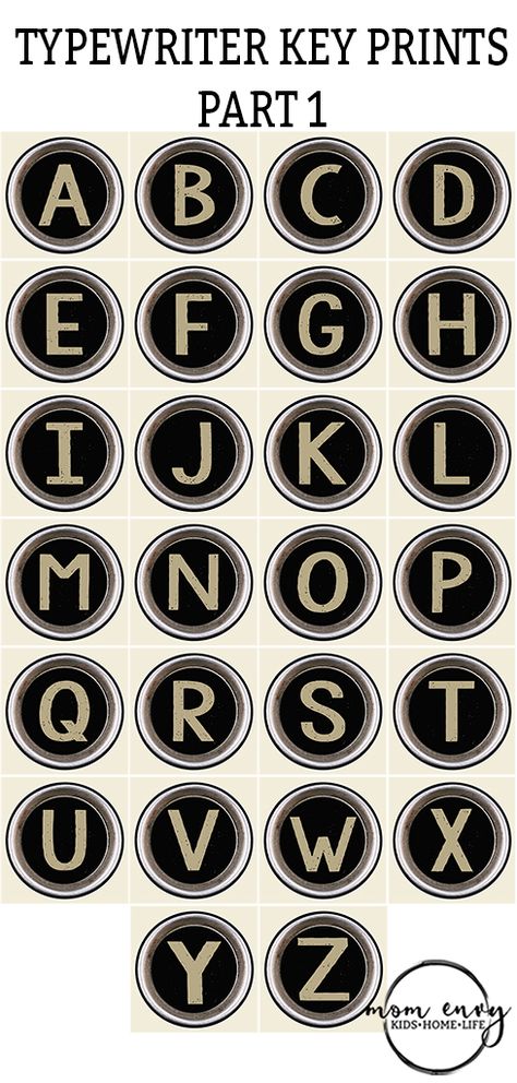 Pottery Barn Knock-off Typewriter Key Art Part 1 Pottery Barn Art, Recipes Printables, Pottery Barn Hacks, Typewriter Fonts, Typewriter Keys, Glass Magnets, Key Art, Pottery Barn Inspired, Simple Wall Decor