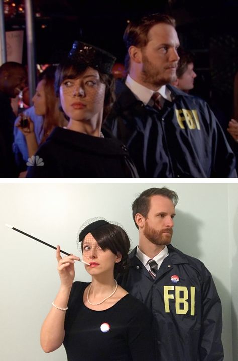 Burt Macklin And Janet Snakehole Costume, Agent Honeydew Costume, Burt Macklin And Janet Snakehole, Janet Snakehole And Burt Macklin, April Ludgate Halloween Costume, Andy And April Costume, Parks And Rec Couples Costume, Parks And Recreation Halloween Costume, April Ludgate Costume