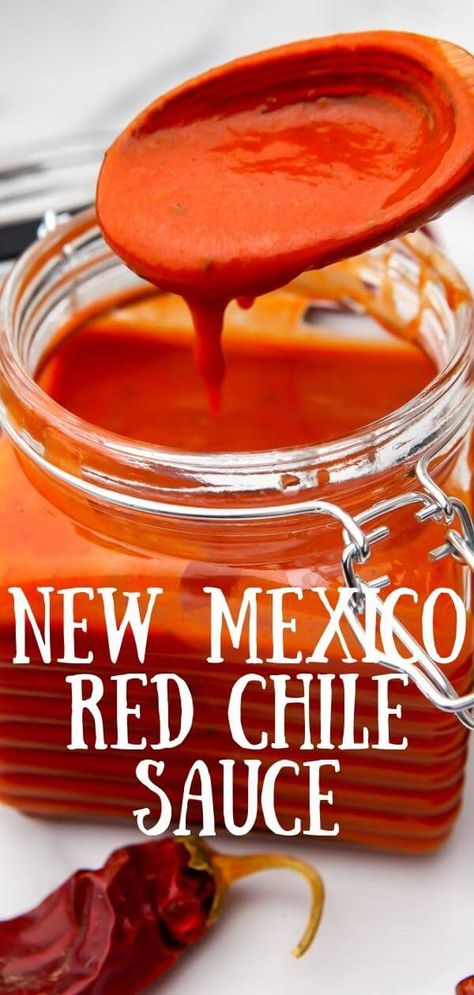 New Mexico Red Chili Sauce Chile Colorado, New Mexican Enchiladas Red Chili, Red Chili Pepper Sauce, New Mexico Chili Sauce, New Mexico Red Enchilada Sauce, Chili Pepper Sauce Recipe, New Mexico Red Chile Enchiladas, Red Chili Meat Recipes, New Mexico Red Chili Sauce From Powder