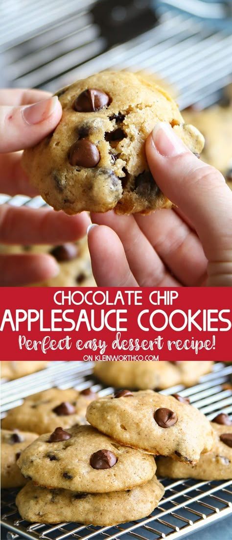 Applesauce Chocolate Chip Cookies, Applesauce Cookies Recipes, Sugarless Cookies, Stevia Desserts, Recipe Using Applesauce, Applesauce Recipes, Baking With Applesauce, Applesauce Cookies, Splenda Recipes