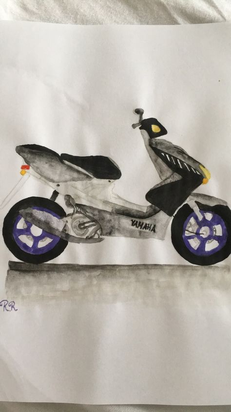 Aerox Aquarell #painting #aquarell #roller #aerox #yamaha Aquarell Painting, Paint, Drawings, Quick Saves