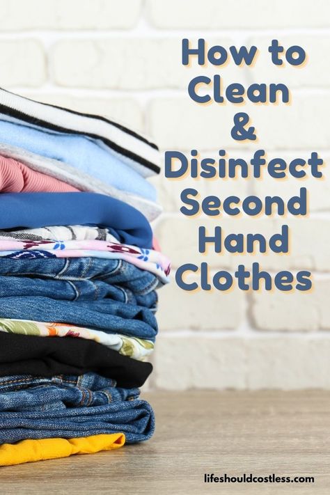 Before wearing "new" clothes, it's important to know how to clean, disinfect, & remove stains from second hand clothes. Household Disinfectants, Thrift Store Clothes, Thrift Store Outfits, Grease Stains, Remove Stains, Thrifted Outfits, Recycle Jeans, Quick Cleaning, New Clothes