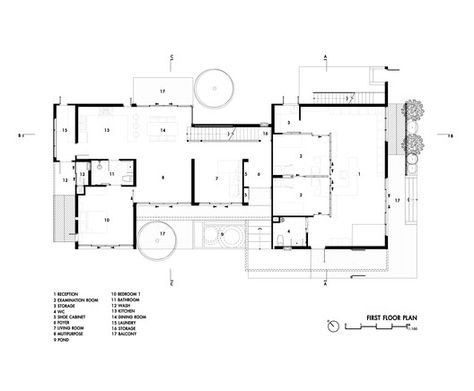 Gallery of Petchaburi Private Residence & Clinic / A-VISION GROUP - 23 Clinic Plan Architecture, Clinic Plan, Clinic Architecture, Private Clinic, First Floor Plan, Clinic Design, Private Practice, Residential Building, Plan Design