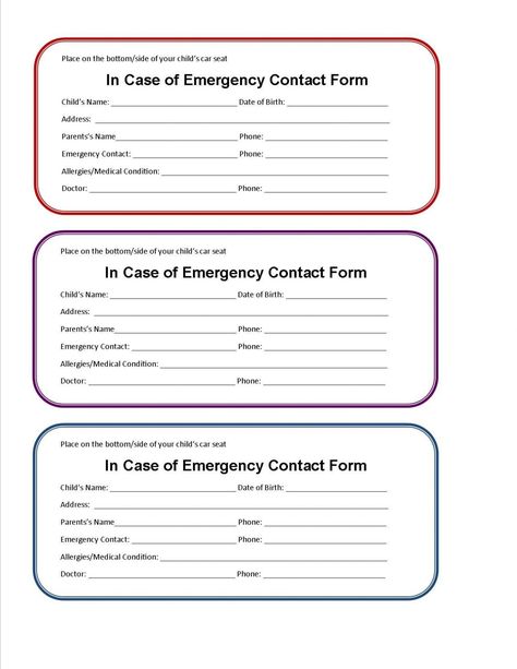 Medical Alert Wallet Card Template Emergency Card Template, Medical Card Template, List For Babysitter, Contact Card Template, Emergency Contact Form, Medical Alert Symbol, Emergency Contact List, 2025 Images, Medical Card