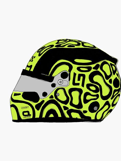 "Lando Norris Helmet " Sticker for Sale by Sydney333 Lando Helmet, F1 Helmet Drawing, Dessin F1, Lando Norris Helmet, Helmet Drawing, Helmet Tattoo, Summer Drawings, F1 Art, Helmet Paint