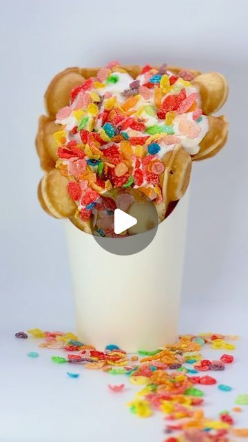 LAKEFRONT ENERGY on Instagram: "Introducing… our Fruity Pebbles bubble waffle😍🌈 It might just be a new favorite😋🤩  #lakefrontenergy #bubblewaffle #instagood #sweettreats #love" Bubble Waffle Ideas, Waffle Ideas, Bubble Waffles, Bubble Waffle, Motivational Bible Verses, Fruity Pebbles, Waffles, Sweet Treats, Verses