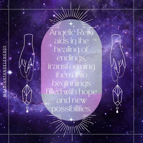 Angelic Reiki for Endings and Beginnings "Utilize Angelic Reiki in times of endings and beginnings. Its energy helps release the old and welcome new phases with open arms and an open heart. 🌱💔➡️❤️" Quote: "Angelic Reiki aids in the healing of endings, transforming them into beginnings filled with hope and new possibilities." - Unknown *****If you are interested in experiencing Angelic Reiki or wish to learn the practice then please comment or message me direct***** #ReikiForEndings #NewBe... Reiki Benefits, Angelic Reiki, Heart Quote, Archangel Metatron, Oracle Card Reading, Reiki Practitioner, New Possibilities, Pure Energy, Open Arms