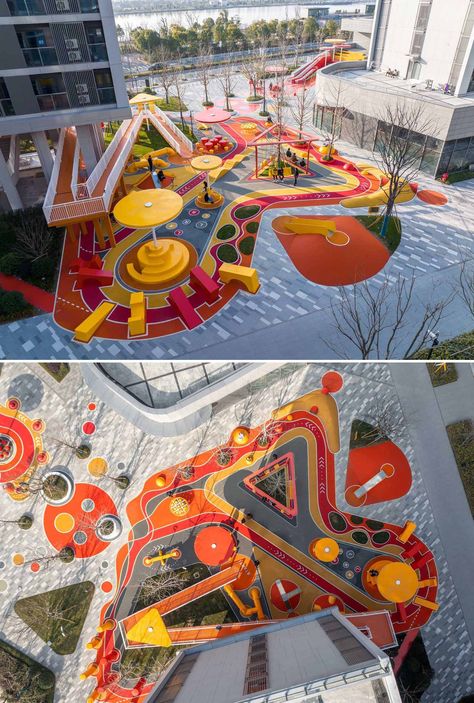 Abstract Playground, City Skylines Game, Modern Playground, Cool Playgrounds, Landscape Architecture Diagram, Urban Playground, Urban Landscape Design, Public Space Design, Kindergarten Design