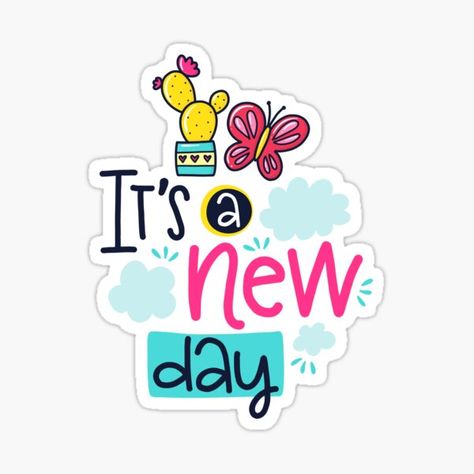 It's a new day. Enjoy today. Hello new day. New day new start. Beautiful lettering and beautiful words. Whatever is good for your soul do that. Modern calligraphy lettering of motivational phrase enjoy today, enjoy every moment. Colorful lettering tex • Millions of unique designs by independent artists. Find your thing. Its A New Day, Elements Decor, It's A New Day, Typography Shirt Design, Typography Card, Design For T Shirt, Phone Pendant, Old Paper Background, Charm Phone