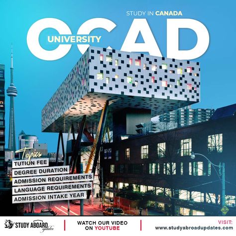 https://youtu.be/WoSteHDl2yE https://studyabroadupdates.com/ A public art university in Toronto, Ontario, Canada is called Ontario College of Art & Design University (often referred to as OCAD University or OCAD). In 1876, OCAD University was first founded in Toronto. Ocad University, Woxsen University, Olivet Nazarene University, Bethune Cookman University, University Of Waikato, Wesleyan University Connecticut, College Art, Public Art, Ontario