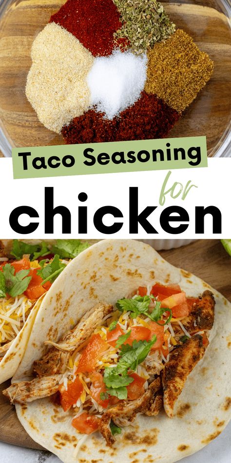 Make the best chicken tacos with this homemade chicken taco seasoning recipe. I will also give you instructions on how to cook chicken breast for your chicken tacos. Shredded chicken tacos are the best easy dinner for a busy weeknight. This spice blend will add a tone of flavor your tacos! Chicken Tacos Shredded, Chicken Taco Seasoning Recipe, Mexican Chicken Seasoning, Best Chicken Tacos, Seasoning For Chicken, Recipes With Diced Tomatoes, Chicken Tacos Recipe Easy, Homemade Taco Seasoning Mix, Homemade Taco Seasoning Recipe