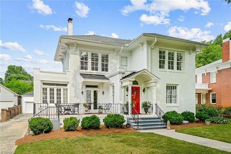 1926 Craftsman For Sale in Burlington, North Carolina - OldHouses.com Office Workout Room, Shower Wood Floor, Burlington North Carolina, Chair Rails, Office Workout, Dentil Moulding, Arch Doorway, Large Patio, Workout Room