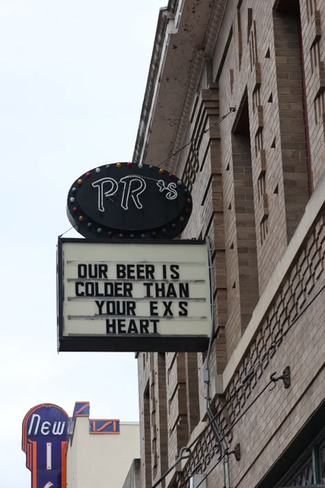 Texas, Fort Worth, sign, bar sign, sign, colder than your ex’s heart, funny sign, beer, country, western, cowboy, western life and style, cowgirl Fort Worth Aesthetic, Cowpoke Aesthetic, Western Collage, Texas Bar, Western Pictures, Rhinestone Cowboy, Gardens Of Babylon, Beer Girl, Cheesy Quotes